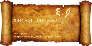 Rényi József névjegykártya