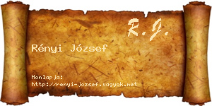 Rényi József névjegykártya